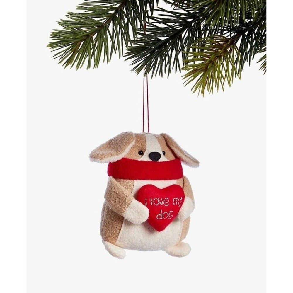 Macy's Holiday Lane Pets Fabric Dog Christmas Ornament